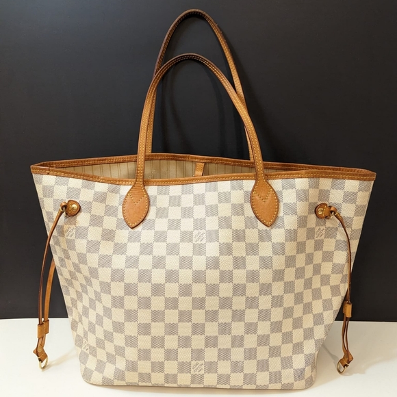 💎Authentic💎 Louis Vuitton Neverfull MM white Damier Azur - Picture 6 of 16